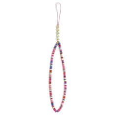 Guess PŘÍVĚSEK GUESS GUSTGMPP PHONE STRAP MULTICOLOR PINK/MULTICOLOR PINK HEISHI BEADS