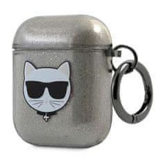 Karl Lagerfeld KARL LAGERFELD KLA2UCHGK AIRPODS 1/2 KRYT ČERNO/ČERNÝ GLITTER CHOUPETTE