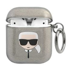 Karl Lagerfeld KARL LAGERFELD KLA2UKHGK AIRPODS 1/2 KRYT ČERNO/ČERNÝ GLITTER KARL`S HEAD