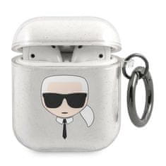 Karl Lagerfeld KARL LAGERFELD KLA2UKHGS AIRPODS 1/2 KRYT STŘÍBRNÝ/STŘÍBRNÝ GLITTER KARL`S HEAD