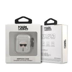 Karl Lagerfeld KARL LAGERFELD KLA2UKHGS AIRPODS 1/2 KRYT STŘÍBRNÝ/STŘÍBRNÝ GLITTER KARL`S HEAD