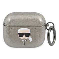 Karl Lagerfeld KARL LAGERFELD KLA3UKHGK KRYT AIRPODS 3 ČERNO/ČERNÝ GLITTER KARL`S HEAD