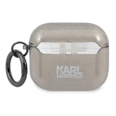 Karl Lagerfeld KARL LAGERFELD KLA3UKHGK KRYT AIRPODS 3 ČERNO/ČERNÝ GLITTER KARL`S HEAD