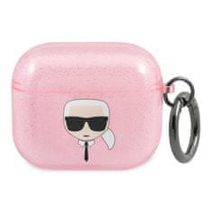 Karl Lagerfeld KARL LAGERFELD KLA3UKHGP KRYT AIRPODS 3 RŮŽOVÝ/RŮŽOVÝ GLITTER KARL`S HEAD