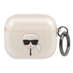 Karl Lagerfeld KARL LAGERFELD KLA3UKHGD KRYT AIRPODS 3 ZLATO/ZLATÝ GLITTER KARL`S HEAD