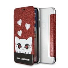 Karl Lagerfeld KARL LAGERFELD KLFLBKPXVDCRE IPHONE X/XS ČERVENÁ/ČERVENÁ KNIHA VALENTINE