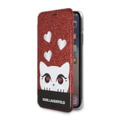 Karl Lagerfeld KARL LAGERFELD KLFLBKPXVDCRE IPHONE X/XS ČERVENÁ/ČERVENÁ KNIHA VALENTINE