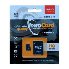 IMRO PAMĚŤOVÁ KARTA 64GB IMRO+ ADP 10C UHS-3 MICROSDXC