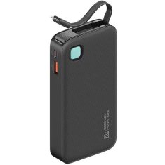 USAMS USAMS POWERBANKA SE ZATAHOVACÍM KABELEM ZATAHOVACÍ LIGHTNING 10000 MAH PD 20W FAST CHARGE XY SERIES ČERNÁ/ČERNÁ 10KCD22501 (US-CD225)