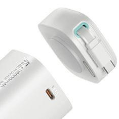 USAMS POWERBANKA USAMS SE ZATAHOVACÍM USB-C ZATAHOVACÍM KABELEM 18000 MAH PD45W FAST CHARGE XMF SERIES BÍLÁ/BÍLÁ 20KCD21602 (US-CD216)