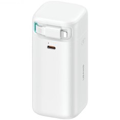 USAMS USAMS POWERBANKA SE ZATAHOVACÍM LIGHTNING KABELEM 18000 MAH PD45W FAST CHARGE XMF SERIES BÍLÁ/BÍLÁ 20KCD21702 (US-CD217)