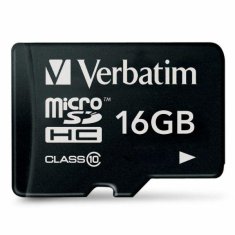 Verbatim KARTA VERBATIM MICROSDHC 16GB V10 ČERNÁ/ČERNÁ 44010