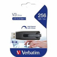 Verbatim VERBATIM PENDRIVE 256GB USB-A 3.2 V3 ČERNÁ/ČERNÁ 49168