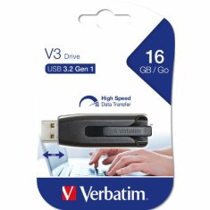 Verbatim VERBATIM PENDRIVE 16GB USB-A 3.2 V3 ČERNÁ/ČERNÁ 49172