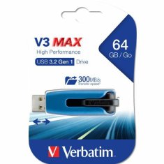 Verbatim VERBATIM PENDRIVE 64GB USB-A 3.2 V3 MAX MODRÁ/MODRÁ 49807