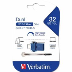 Verbatim VERBATIM PENDRIVE 32GB USB-C/USB-A ČERNÁ/ČERNÁ 49966