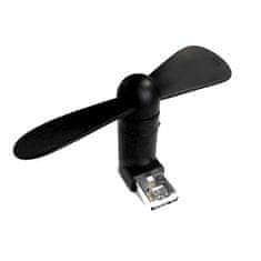 No Name 2V1 USB/MICROUSB VENTILÁTOR ČERNO/ČERNÝ