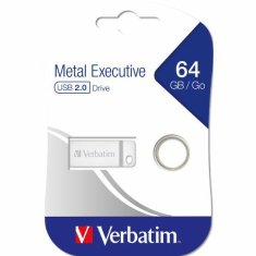 Verbatim VERBATIM PENDRIVE 64GB USB-A 2.0 KOVOVÝ EXECUTIVE STŘÍBRNÁ/STŘÍBRNÁ 98750