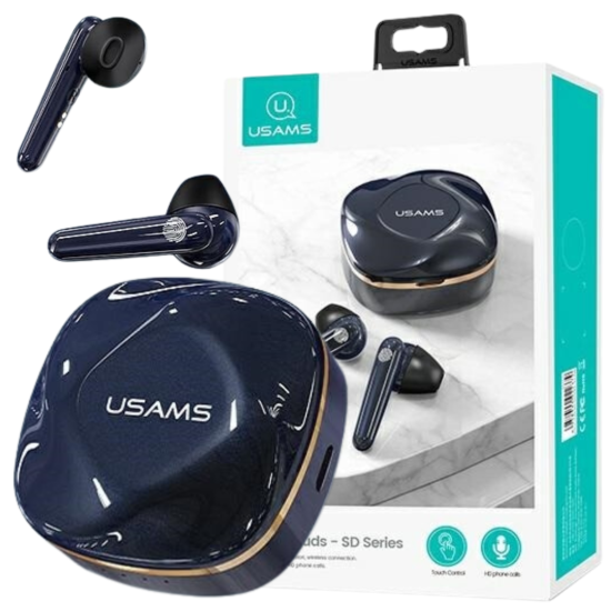 USAMS BEZDRÁTOVÁ SLUCHÁTKA USAMS BLUETOOTH 5.0 TWS ŘADY SD BLUE/GEM BLUE BHUSD02