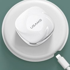 USAMS BEZDRÁTOVÁ SLUCHÁTKA USAMS BLUETOOTH 5.0 TWS ŘADY SD BÍLÁ/BÍLÁ BHUSD01