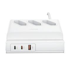 USAMS USAMS POWER STRIP 65W SUPER SI RYCHLÉ NABÍJENÍ USB PRODLUŽOVACÍ ZÁSUVKA EU BÍLÁ/BÍLÁ CC160TC01 (US-CC160)