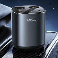 USAMS USAMS AUTO SPLITTER 2XUSB-A/ 1XUSB-C C28 245W ŠEDÁ/ŠEDÁ CC151TC01 (US-CC151)