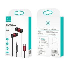 USAMS USAMS EP-46 USB-C STEREO SLUCHÁTKA ČERVENÁ/ČERVENÁ 1,2M HSEP4604