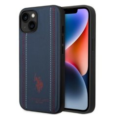 U.S. Polo Assn. US POLO USHCP14MPFAV IPHONE 14 PLUS / 15 PLUS 6,7" TMAVĚ MODRÁ KOŽENÝ STEH