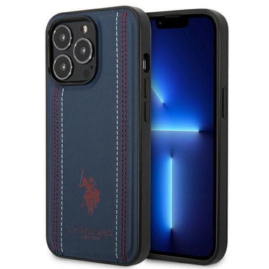 U.S. Polo Assn. US POLO USHCP14XPFAV IPHONE 14 PRO MAX 6,7" TMAVĚ MODRÁ KOŽENÝ STEH