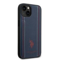 U.S. Polo Assn. US POLO USHCP14MPFAV IPHONE 14 PLUS / 15 PLUS 6,7" TMAVĚ MODRÁ KOŽENÝ STEH