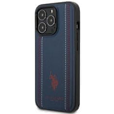 U.S. Polo Assn. US POLO USHCP14LPFAV IPHONE 14 PRO 6,1" TMAVĚ MODRÁ KOŽENÝ STEH