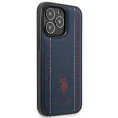 U.S. Polo Assn. US POLO USHCP14LPFAV IPHONE 14 PRO 6,1" TMAVĚ MODRÁ KOŽENÝ STEH