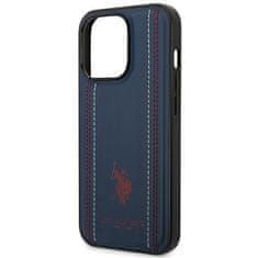 U.S. Polo Assn. US POLO USHCP14LPFAV IPHONE 14 PRO 6,1" TMAVĚ MODRÁ KOŽENÝ STEH