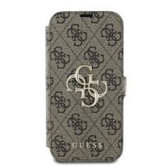 UNBRANDED GUESS GUBKP16S4GMGBR IPHONE 16 6,1" HNĚDÁ/HNĚDÁ KNIHA 4G KOVOVÉ LOGO