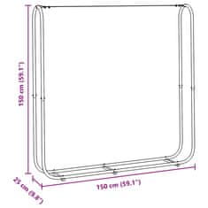 Vidaxl Stojan na palivové dřevo s ocelovým drátem 150x25x150 cm