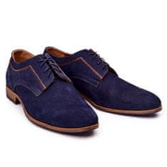 Kožené boty Bednarek 684 navy blue velikost 40