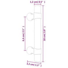 Vidaxl Nábytkové úchytky 10 ks bronzové 64 mm nerezová ocel