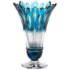 Caesar Crystal Váza Flame, barva azurová, výška 150 mm