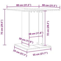 Vidaxl Jídelní stůl bílý 80 x 80 x 75 cm kompozitní dřevo