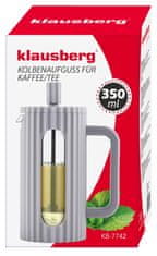 KLAUSBERG Skleněný french press na čaj 350 ml šedý KLAUSBERG KB-7742