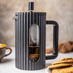 KLAUSBERG Skleněný french press na čaj 350 ml černý KLAUSBERG KB-7741