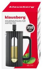 KLAUSBERG Skleněný french press na čaj 350 ml černý KLAUSBERG KB-7741