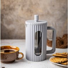 KLAUSBERG Skleněný french press kávovar na čaj 1000 ml šedý KLAUSBERG KB-7752