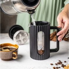 KLAUSBERG Skleněný french press na čaj 600 ml černý KLAUSBERG KB-7746