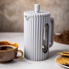 KLAUSBERG Skleněný french press kávovar na čaj 1000 ml šedý KLAUSBERG KB-7752