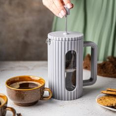 KLAUSBERG Skleněný french press kávovar na čaj 1000 ml šedý KLAUSBERG KB-7752