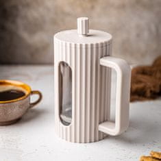 KLAUSBERG Skleněný french press na čaj 600 ml béžový KLAUSBERG KB-7749