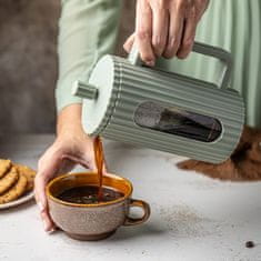 KLAUSBERG  Skleněný french press kávovar na čaj 1000 ml zelený KLAUSBERG KB-7755