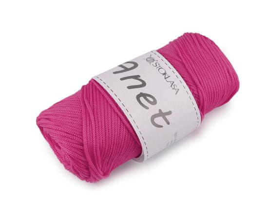 Kraftika 1ks pink pletací a háčkovací příze anet macrame 2 mm 90 g