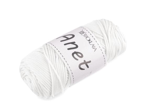 Kraftika 1ks bílá pletací a háčkovací příze anet macrame 2 mm 90 g